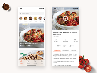 Recipe app adobexd challenge food ios iphonex recipe app recipes restaurant uplabs