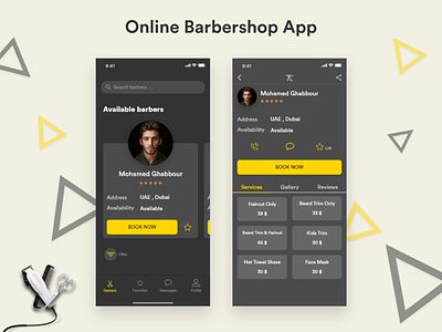 Online Barbershop App adobexd barber barbershop dark interaction design ios iphonex madewithadobexd ui ux design ux design