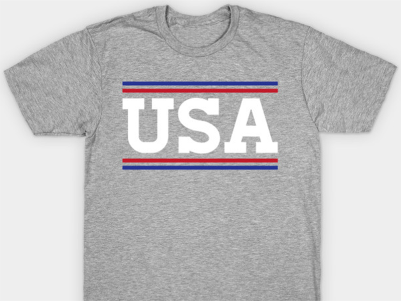 Happy Fourth! red white blue retro vintage minimal store america mockup typography design shirt tshirt usa