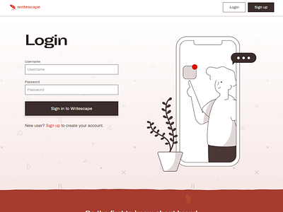 Writescape Login Page