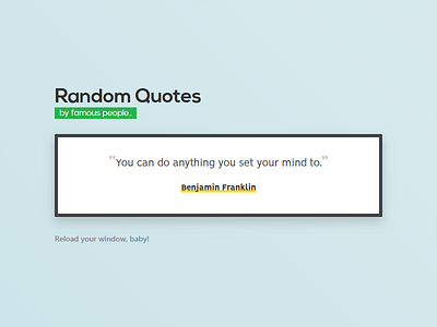 Random Quotes app blog blogging buttons css daily dailyui design html js typography ui ux