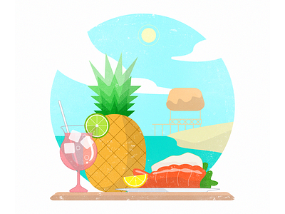 Resort beach drinks food hotel lobster pineapple resort tropical vacation