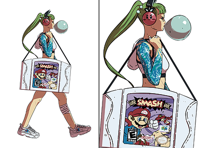 March of the Hypemon: Gamer Girl character design fashion illustration super smash brothers video games