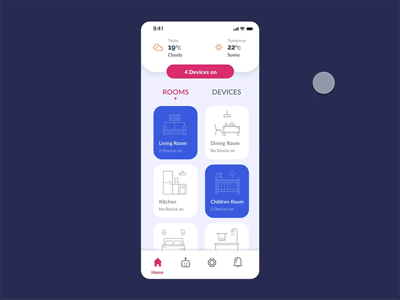 Smart Home App adobe xd animation app concept experience design giff interaction design mobile prototype smart home xddailychallenge