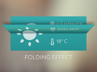 Simple Weather Widget - Folding Effect flat fold folding simple turquoise ui weather widget