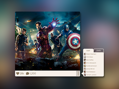 Movie Widget avengers clean design flat floating graphic icon interface metro minimal movie profile simple social ui widget