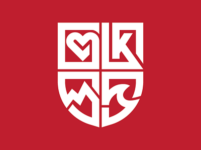 Kjellin Family Crest crest draplin logo patch red skillshare thick lines