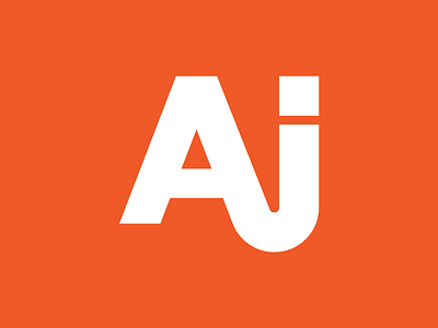 AJ Logo a bold heavy j logo logotype orange