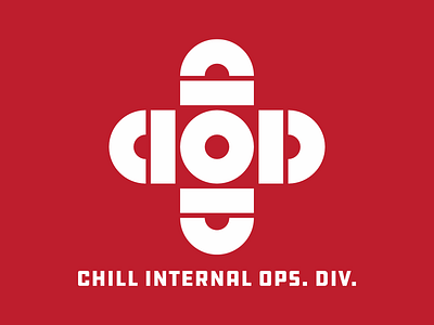 Chill Internal Ops. Div. ddc hardware logo logotype red symmetrical symmetry