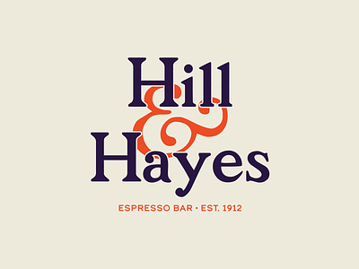 Hill & Hayes Espresso Bar bar branding calder coffee color design illustration logo logo design logotype parish simple type typography