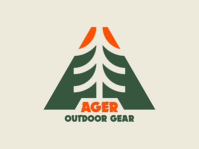 Ager Outdoor Gear ager branding design dynamo flat gear logo logo design logotype mountain outdoor outdoor gear outdoor logo simple tree trek type vector woods