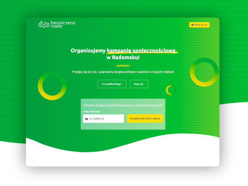 Safe Bike - landing page green web design website bike landing page