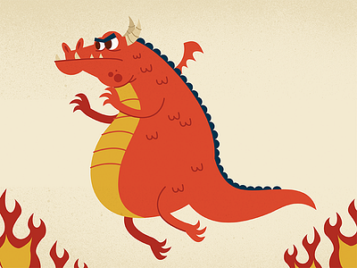 DRAGON amora design dragao dragon fire flat illustration monster tiago