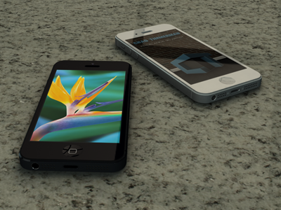 iPhone 5 Black and White 3d iphone 5 maya