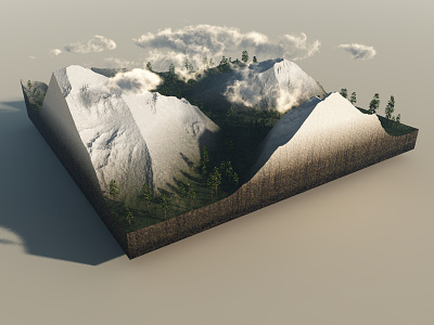 Landscape Test with Trees & Clouds 3d landscapes vue