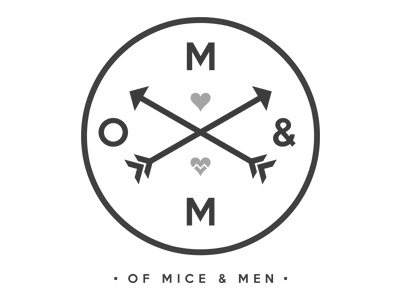 Of Mice & Men apparel branding design hearts logo of mice men of mice and men t-shirt tee warped tour