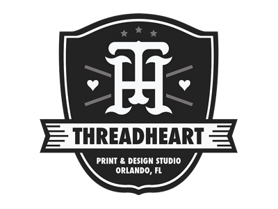 Threadheart Crest branding crest design heart logo threadheart