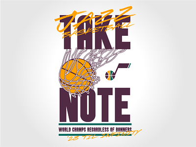 1990 Throwback Take Note basketball design illustrator jazz nba salt lake city utah