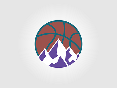 Bootleg Mountain Icon basketball design illustrator jazz logo nba salt lake city utah