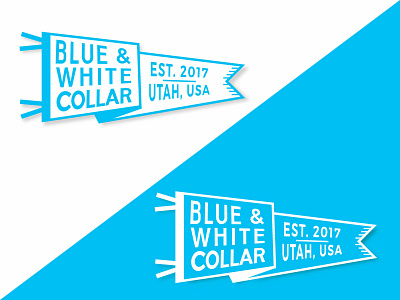Blue and White Collar Pennant
