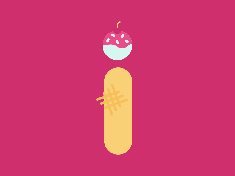 A lil sprinkle debut hello ice cream illustration letter i letters noob sweet treats typography