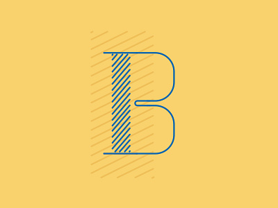 B 36 days of type b illustration letters line art primary colors typography