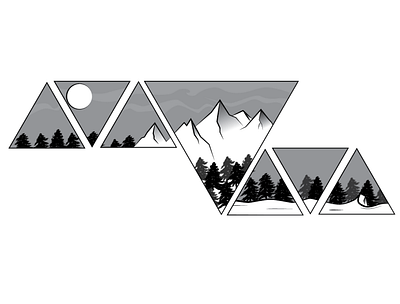 Triangles camping design illustration outdoors