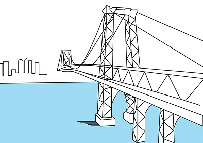 Williamsburg Bridge design illustration vector