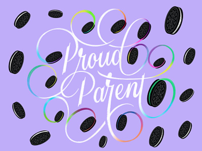 Oreo Proud Parent branding design family ipad lettering oreo parent procreate proud type