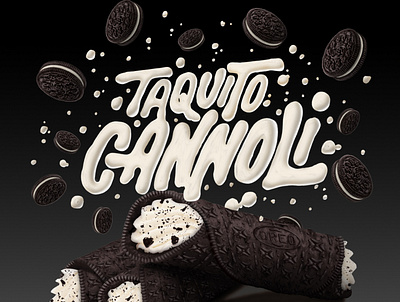 Taquito Cannoli branding design illustration lettering oreo procreate type