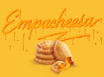 Empacheesa branding cheese cheesy design illustration lettering procreate texture type