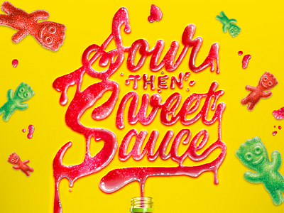 Sour Patch lettering piece