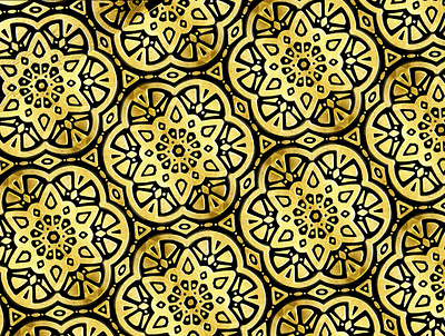 Flower Pattern 3 gold gold foil illustration japanese style ornament pattern