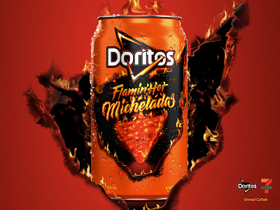 Flamin'Hot Michelada 3d design doritos flaming lettering photoshop procreate productdesign type