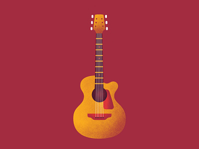 Acoustic Guitar colors design dibbble flat graphic guitar illustration music vector