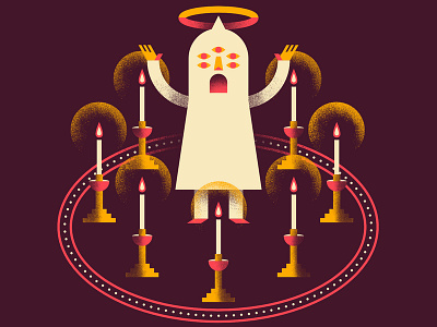 Do you wanna start a cult with me? candle colors design dibbble flat graphic illustration spirit texture vector