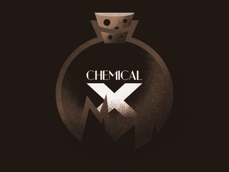 Chemical X colors design dibbble flat graphic illustration powerpuff girls texture vector