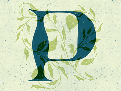 P 36daysoftype 36daysoftype p illustration leafs lettering plants procreate procreateapp texture type typogaphy