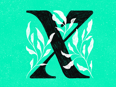 X 36 days of type 36 days of type lettering colors design illustration lettering plants procreate texture type typography