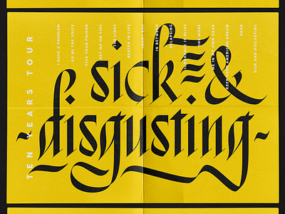 Sick & Disgusting Poster lettering music poster typography