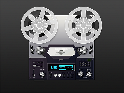 Soviet tape recorder audio button design icon illustration interface music old photoshop type ui wallpaper