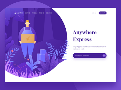 Anywhere Express Landing Page express header illustration landing page