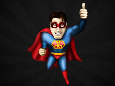 Bissdataman blue character fly human man red superman thumb