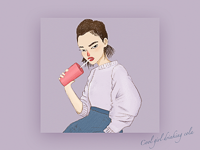 Practice - Girl Drinking Coke illustration practice