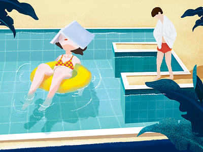 41 degrees Beijing, I just want to go swimming illustration ui