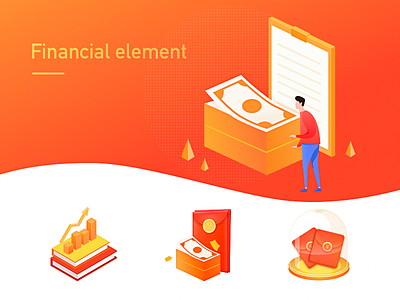 Small illustration of financial elements illustration ui