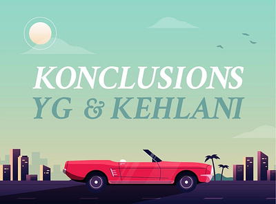 Konclusions california car convertible design gradient hiphop hollywood illustration illustrator mustang palmtree rap sun