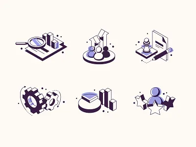 Isometric 3d analyze branding chess data visualization data viz design dimension document gears graphic design icon iconography illustration illustrator isometric star vector