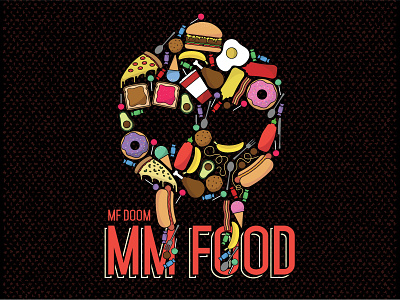 MF DOOM album burger cover doom food illustration illustrator mask music pizza rap record