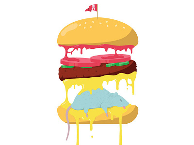 Gluttony burger cheese dead deadly drip food gluttony illustration illustrator mouse rat sin